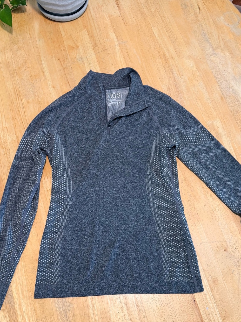 FIGS Graphite Salta ¼ Zip Long-Sleeve Underscrub